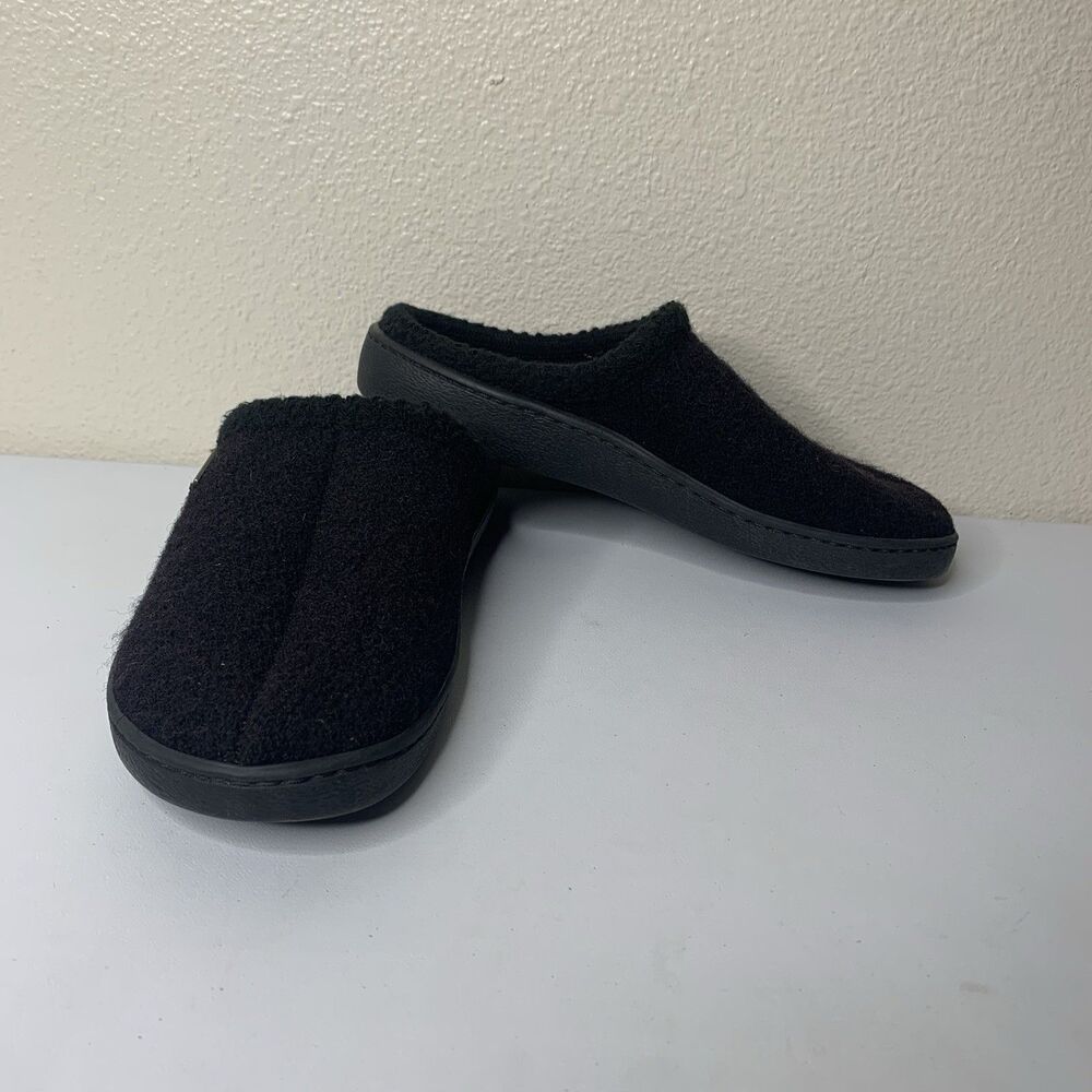 Haflinger Clog Slippers Slip On Solid Black Women’s Sz 37 US 6 Woolmark